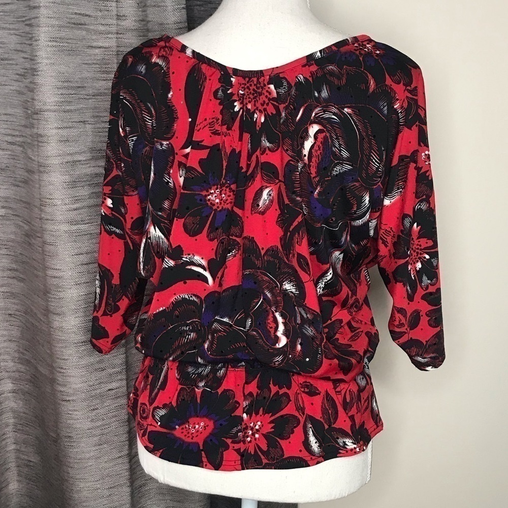 CANDIES RED AND BLACK SMALL BLOUSE